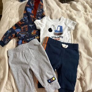 Kids headquarters 3month baby boy Construction Themed Outfit Set